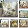 Cartoon P-peter R-rabbit Pillow Case Short Plush Pillow Covers Sofa Decorative Gift Home Double-sided Printing Cushion Cover