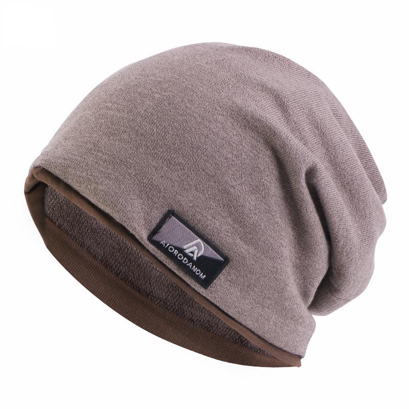 Autumn And Winter Imitation Cashmere Double Layer Skullies Bennies Unisex Pullover Hat