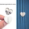 5 Pairs Silver Heart-Shaped Magnetic Curtain Button Nail Free Detachable Alloy Magnetic Clips For Office Home Kitchen Curtains