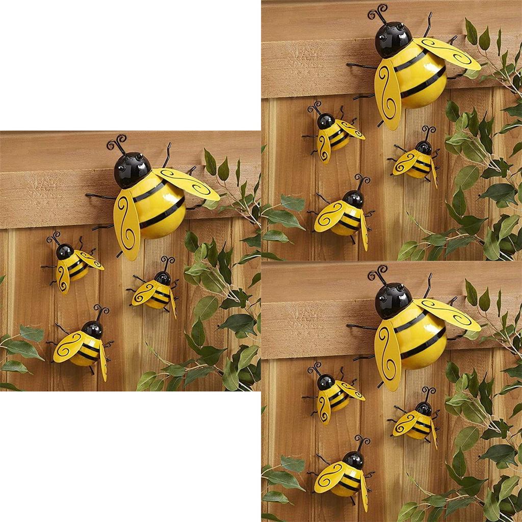 Metal Bee Wall Art Indoor And Outdoor 3d Sculpture For Garden And Bedroom Decorations