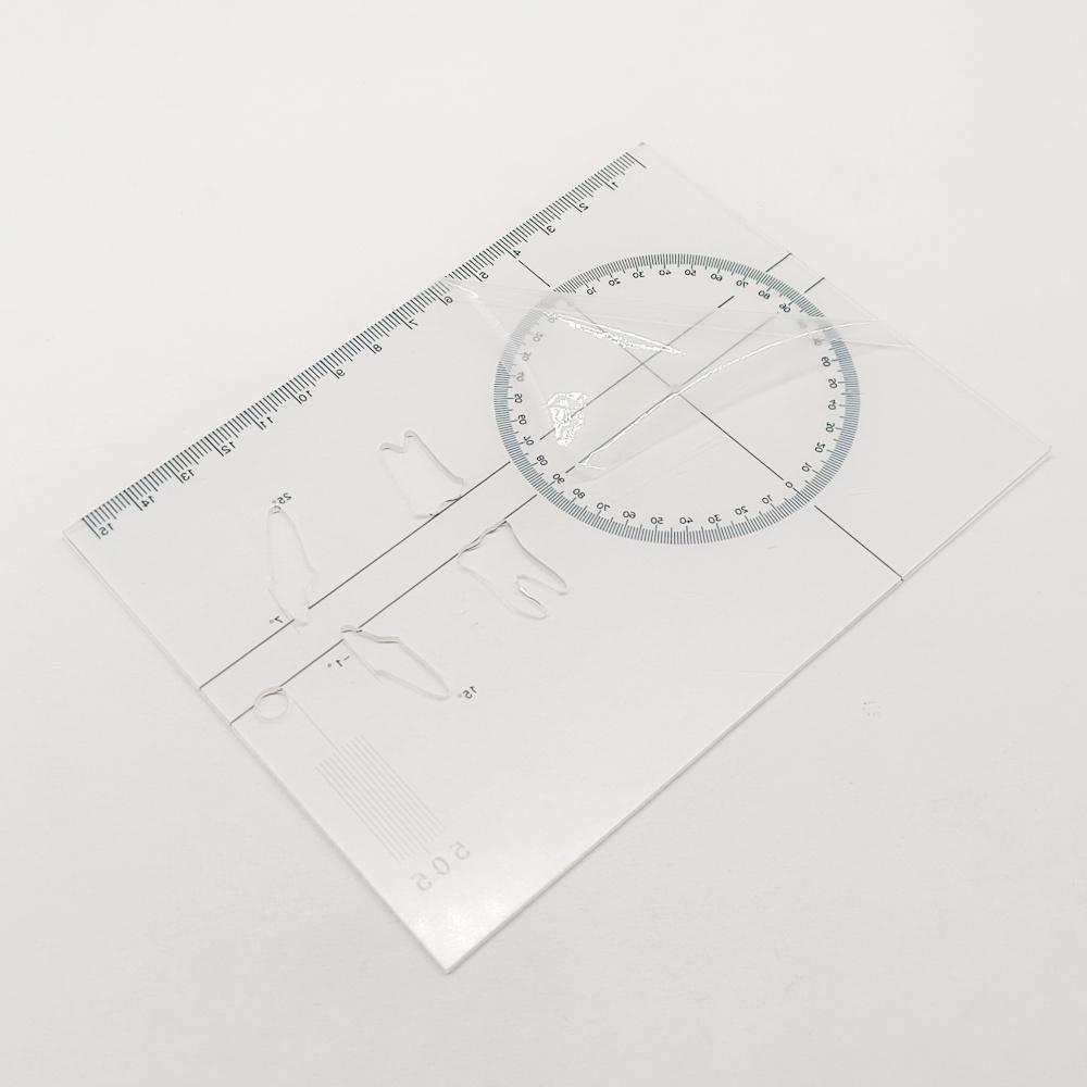 1 piece Dental Guide Plate Orthodontic Tracing Plate X-ray Protractor Measuring Ruler