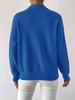 Women's Solid Color Loose Knit Sweater - Half-High Neck, Long Sleeve, Autumn/Winter Fashion.