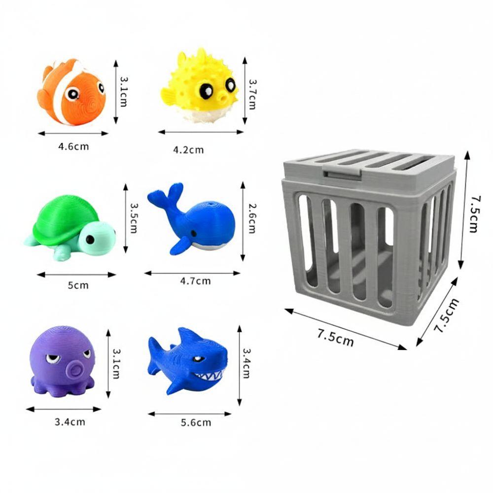 Cute Cartoon Design Underwater Dive Toys with Storage Cage Pool Diving Game Set Summer Water Play