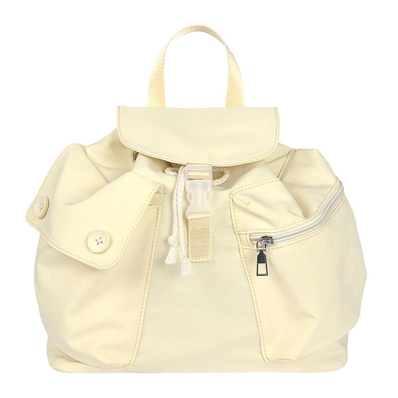 2025 Summer New Canvas Bucket Backpack for College Girls - Simple and Stylish College Style for Class