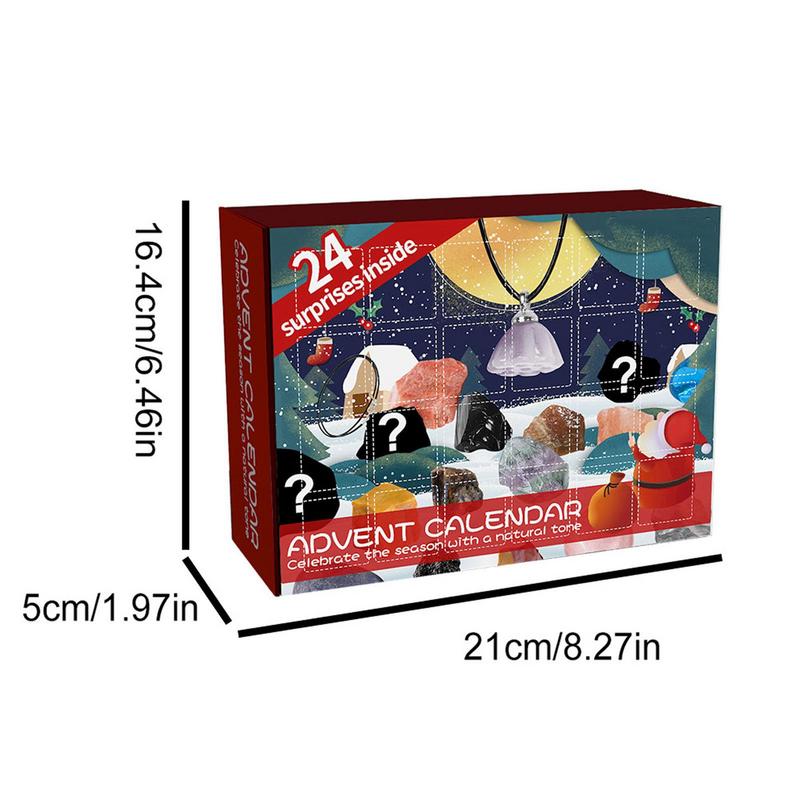 Christmas Ore Advent Calendar,New Year 24 Days Holiday Countdown Advent Calendars With Rocks Gems 24 Days Gemstone Ore