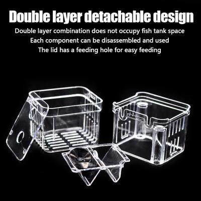 Multifunctional Fish Aquarium Fish Box High Clear Fish Tank Isolation Box Double Layer Guppy Breeding Hatching Incubator