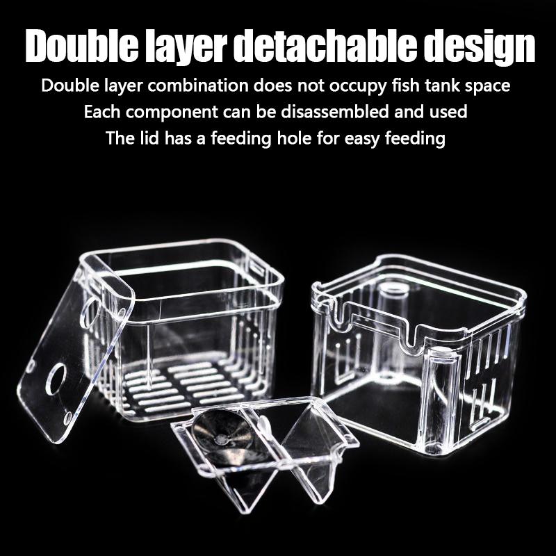 Multifunctional Fish Aquarium Fish Box High Clear Fish Tank Isolation Box Double Layer Guppy Breeding Hatching Incubator