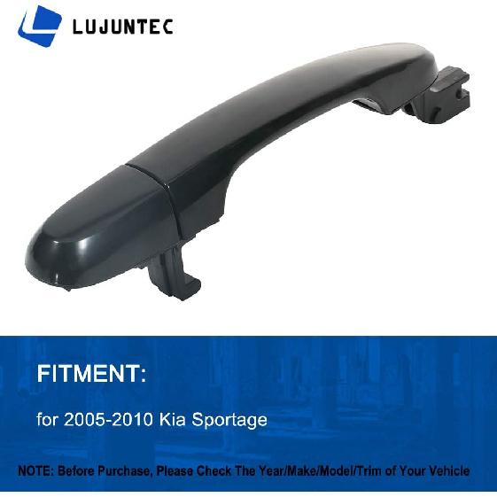 LUJUNTEC Exterior Front Passenger Side Door Handle Replacement Fit for 2005-2010 for Kia for Sportage Smooth Black