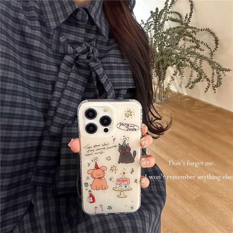 Cute English cake dog iPhone17 Apple 16ProMax/14/13/12 mobile phone case new personality