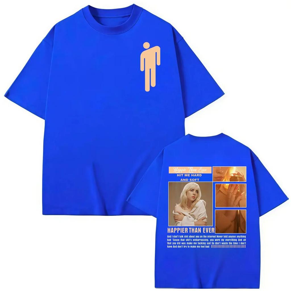 Billie Eilish Hit Me Hard and Soft Album Poster Graphic Print TShirts Men Women Fashion Cotton Tees Y2k Fashion Oversized Tops