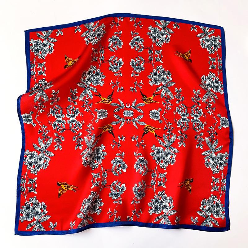 

100% Real Silk Scarf Women Square Neck sciarpa Shawls Wraps for Ladies Foulard Scarves Pashmina Female Hijab Bandana bufanda Real Silk 53x53cm