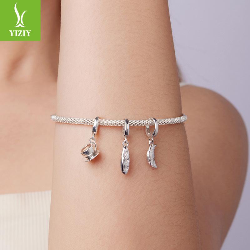 S925 Sterling Silver Opening And Closing Buckle Baguette Pendant Jewelry Accessories Symbolize Dream Diy Charm Beads