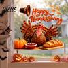 Creative Holiday Gift Autumn Thanksgiving Turkey Window Static Sticker Decorative Removable PVC Decals Theme Scene Setter Harvest Wall Clings