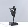 Creative Abstract Metal Girl Ballet Dancing Girl Sculpture Realistic Figure Statue Metal Figurine Home Decoration Accessories