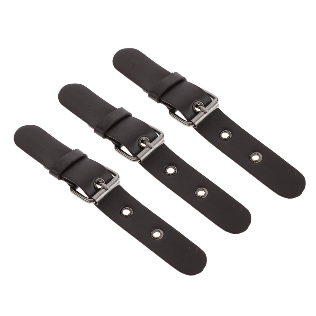 Set of 3 Sew on PU Leather Pin Buckles Bag Making Fastener Replacement Sewing