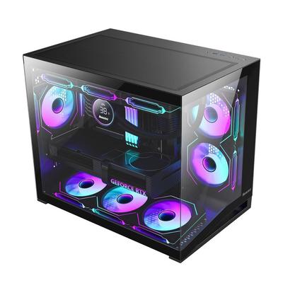 Huntkey S960V2 Blizzard X Panoramic MATX Desktop Case with 360-Water Cooling
