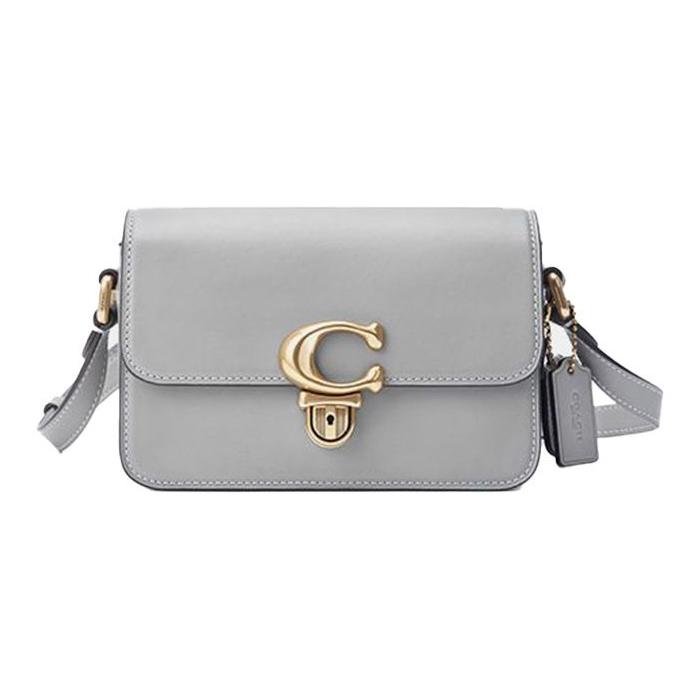 

Coach Studio 19 Solid Color Gold Buckle Logo Flap Adjustable Shoulder Strap Leather Crossbody Bag Small Women Crossbody Bag Gray C7936-B4DOY Basic Set (Bag+Dust Bag)