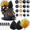 Palm Leaves Cake Decorations Balls Cake Toppers for Birthday Wedding Anniversary Baby Shower Party Supplies