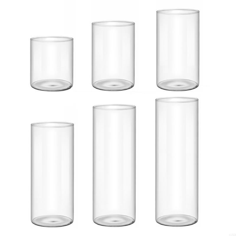 62KD Handcrafts Glass Vase Glass Cylinders Vase Glass Holder Beautiful Pattern for Florals Arrangements and Gifting