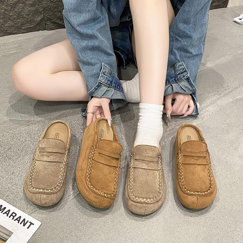 New One-pedal Lazy Bag Head Half Slippers Anti-velvet Casual Versatile Fashion Outdoor Commuter Slippers