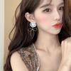 Aden Flower Gold Layered Women's Earrings 925