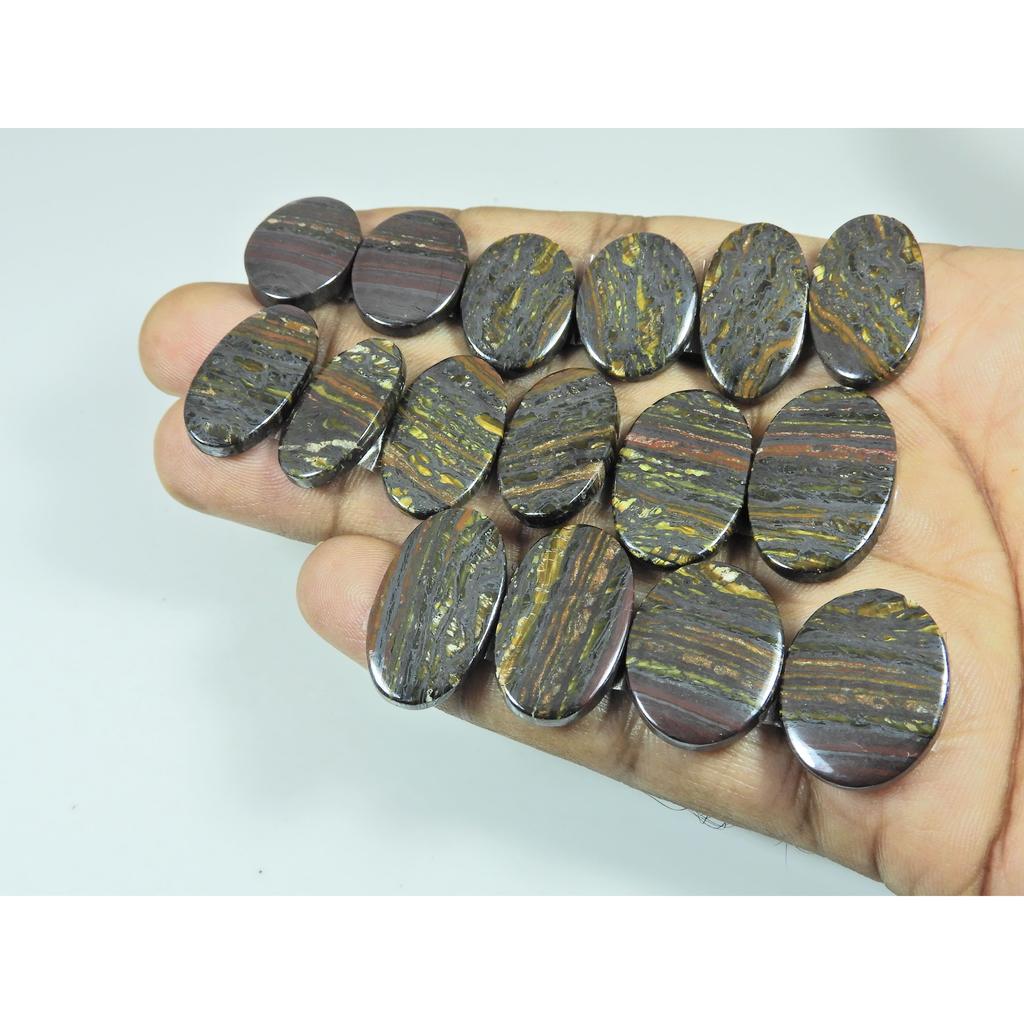 Natural Iron Tiger Matched Pair Oval Cabochon Loose Gemstone 08 Pair Lot C-3418