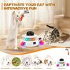 Smart Interactive Cat Toys Indoor Quiet Electric with LED Light & Feather Rechargeable Automatic Rolling Ball for Boredom Relief