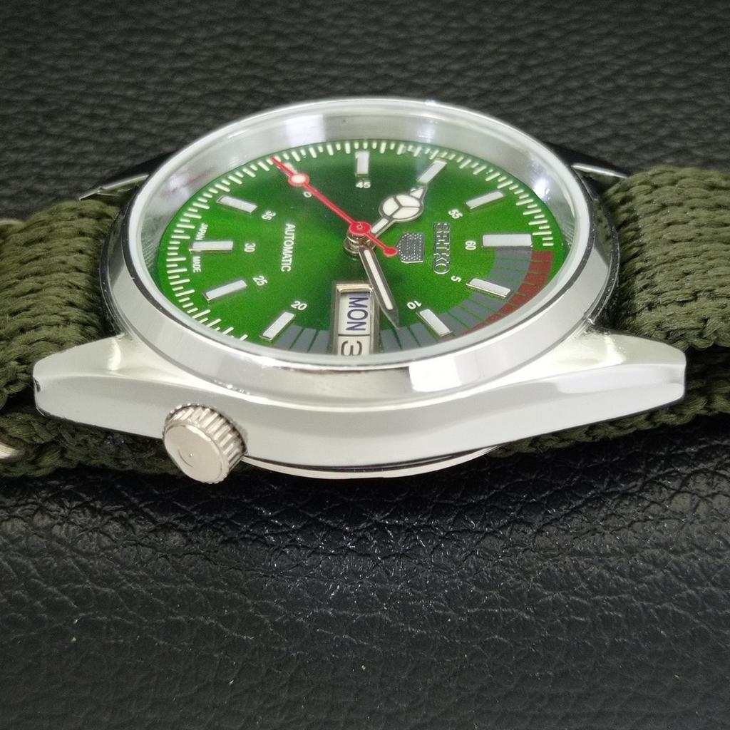 REFURBISHED VINTAGE SEIKO 5 AUTOMATIC 6309A JAPAN MENS GREEN WATCH a441148-4