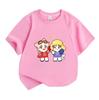 Kids Boys Girls 100% Cotton Crew Neck Short Sleeve T-Shirt, Cute Cartoon Chibi Idol Couple Print Casual Soft Summer Tee, Lovely Candy Pattern Breathab