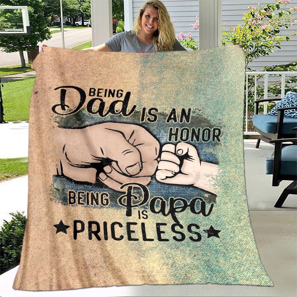 To My Father Dad Letter Gift Series Blanket,Soft Throw Blanket for Home Bedroom Bed Sofa Picnic Travel Office Cover Blanket Kids