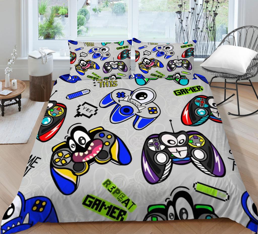 3D Game Controller Bedding Set Player Down Duvet Cover 2/3 Pieces Boy Bedding Set AU140 * 210 Full Size Soft Bedroom Decoration
