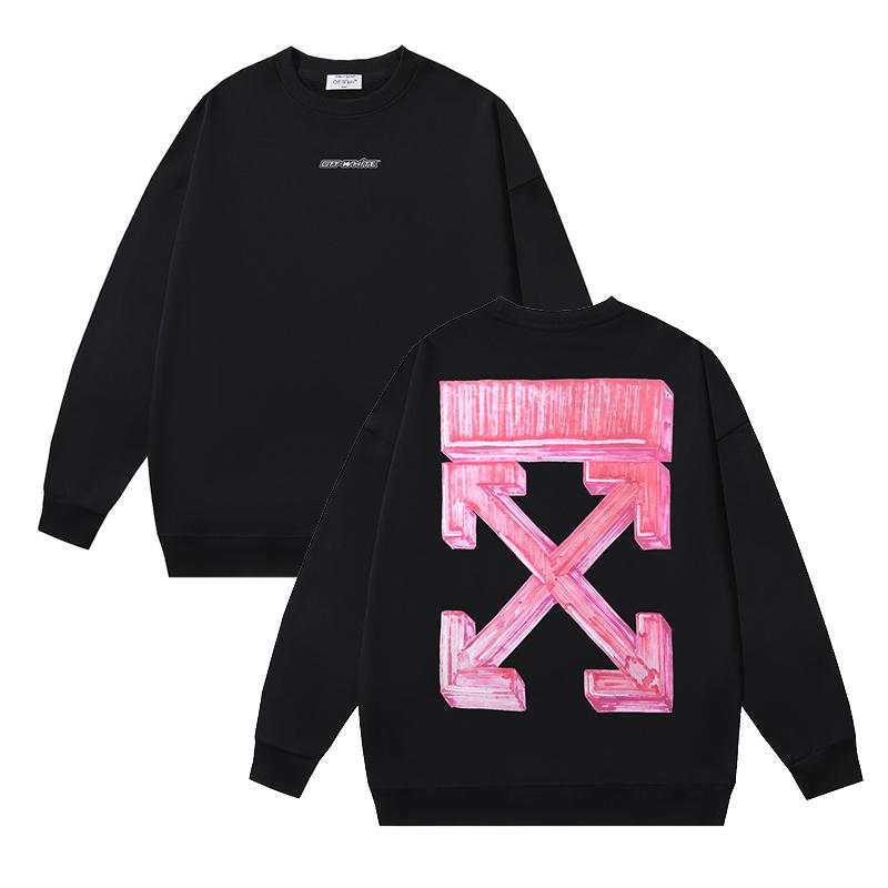 1236 Off-White 2026 Herbst und Winter Neu OW Dreidimensionales Quadratpfeilmuster Herren und Damen Rundhals-Hoodie