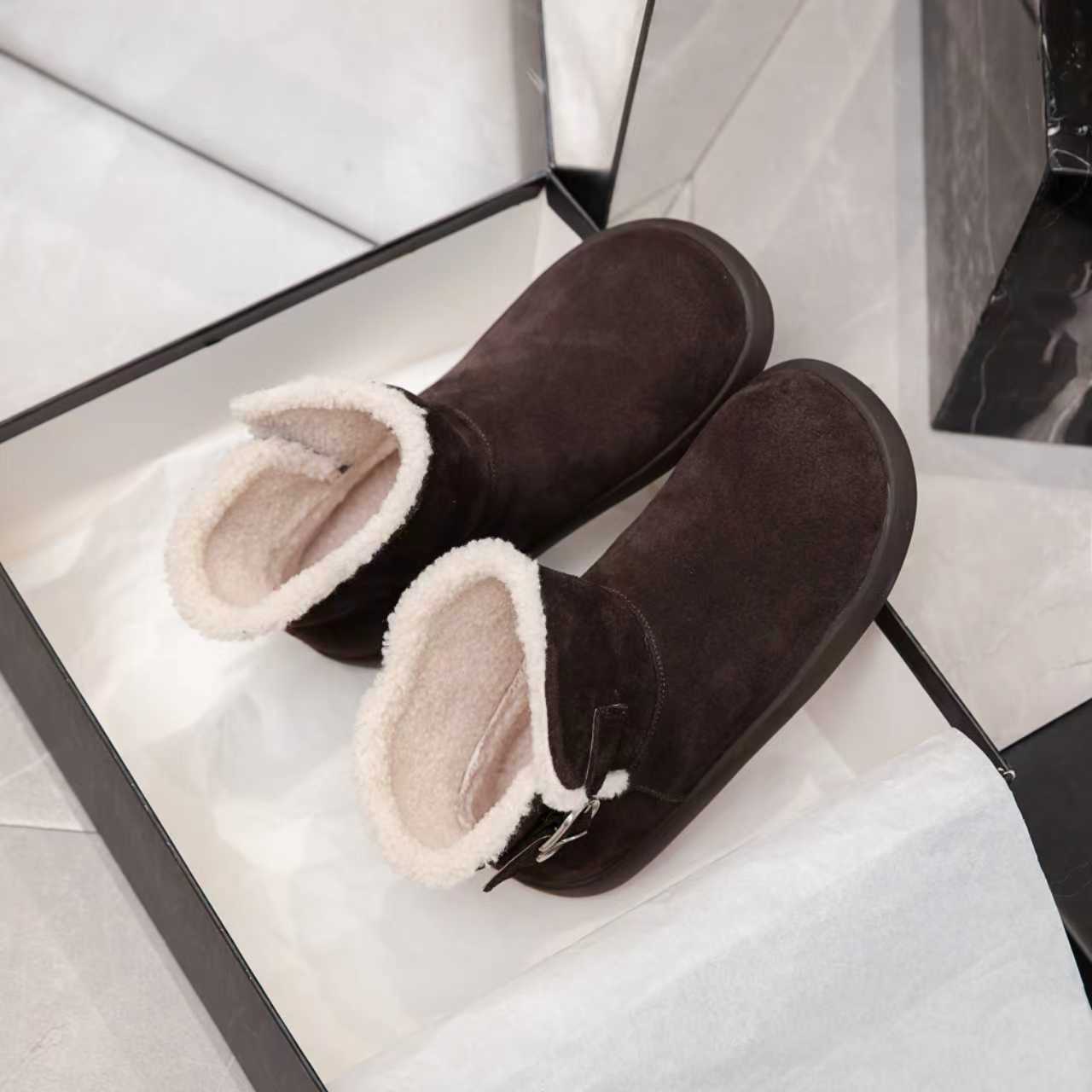 

Осень и зима новые ботинки-дутики Мори, маленькая картошка, детские ботинки на толстой подошве в стиле ретро Birkenstock, короткие ботинки, бархатные теплые хлопковые ботинки с толстым бархатным подкладом 40