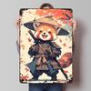 Red Panda Samurai - Japanese Art Metal Poster Customized Wall Art Retro Vintage Tinplate Signs for Man Cave Decoration Gaming