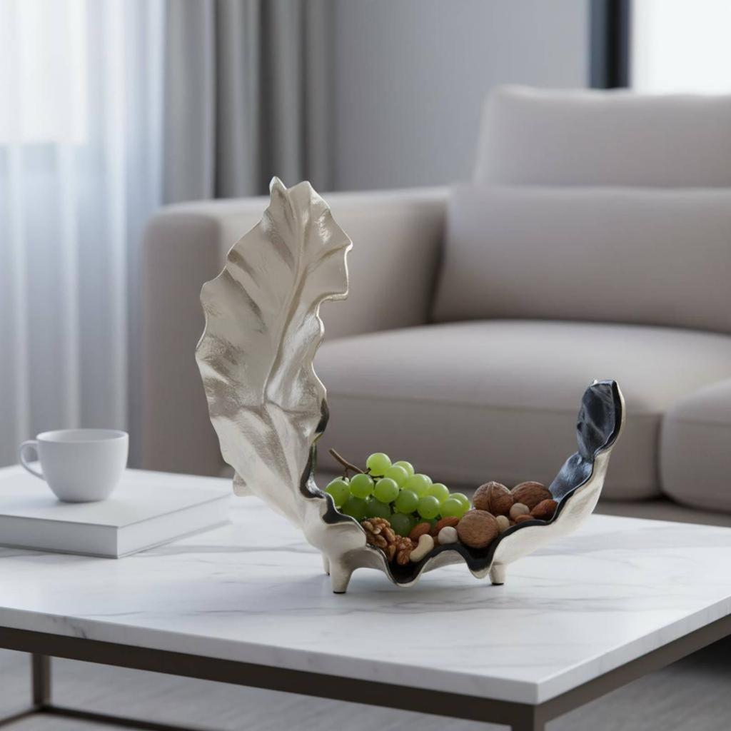 Abstract Foliage Bowl Luxury Design Home Decor Item Display Piece