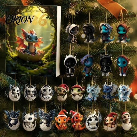 Exquisite Christmas Gift Box Dragon Advent Calendars 2026, 24 Days Countdown Calendar with Acrylic Hanging Ornaments Ornaments, Collectible