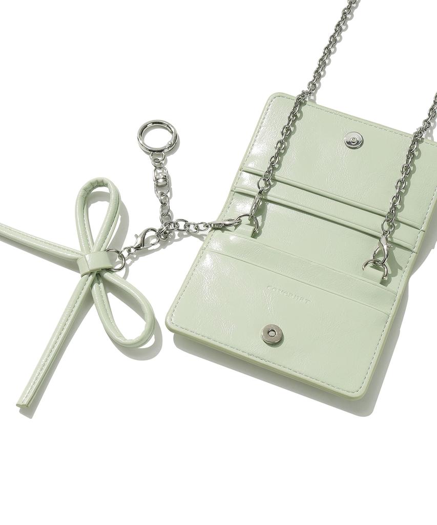 Covernat Woman Clover Heart Keyring Card Wallet Mint