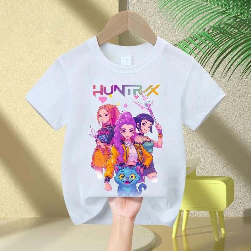 KPop Vânător de Demoni Desen Animat Anime Top Casual la Modă cu Gât Rotund pentru Copii Tricou pentru Copii
