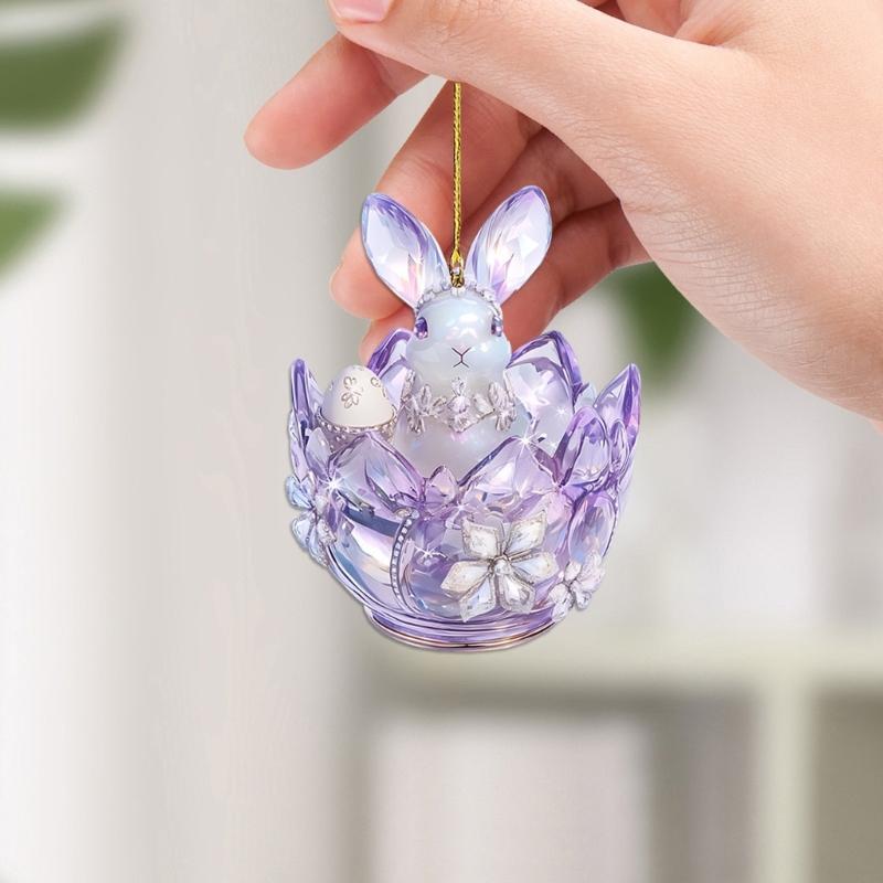 28GC Car Interior Decoration Fashionable Rabbit Pendant for Easter and Gifting