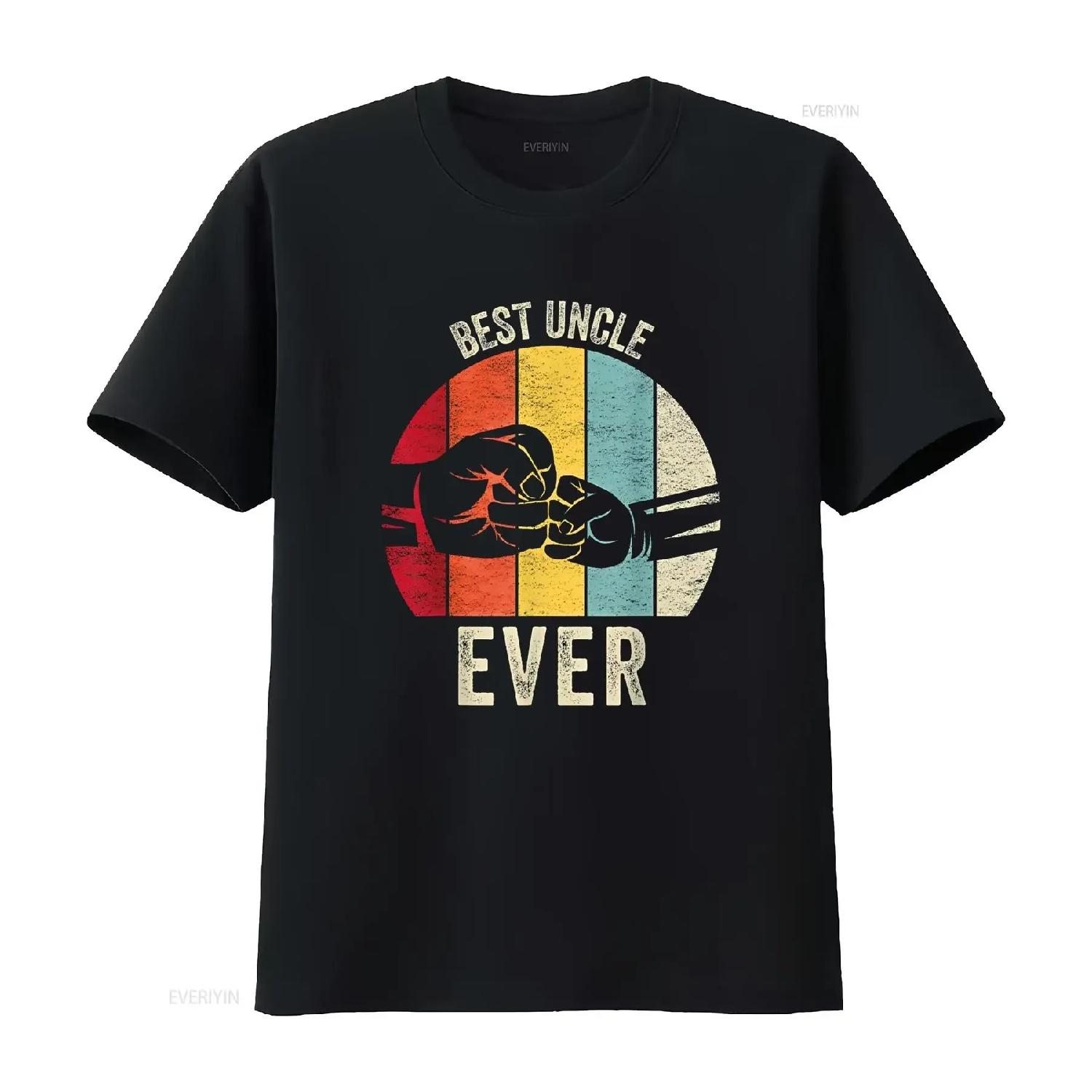 Retro Best Uncle Ever Fist bump T Shirt Funny s vintage Washed Versatile graphic homme fashion Casual Top For Everyday Wear XXXXL