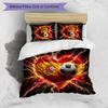 Spain Football Printed Bedding 3 Piece Set Cozy Breathable Bed Cover Set As Housewarming Holiday Gift