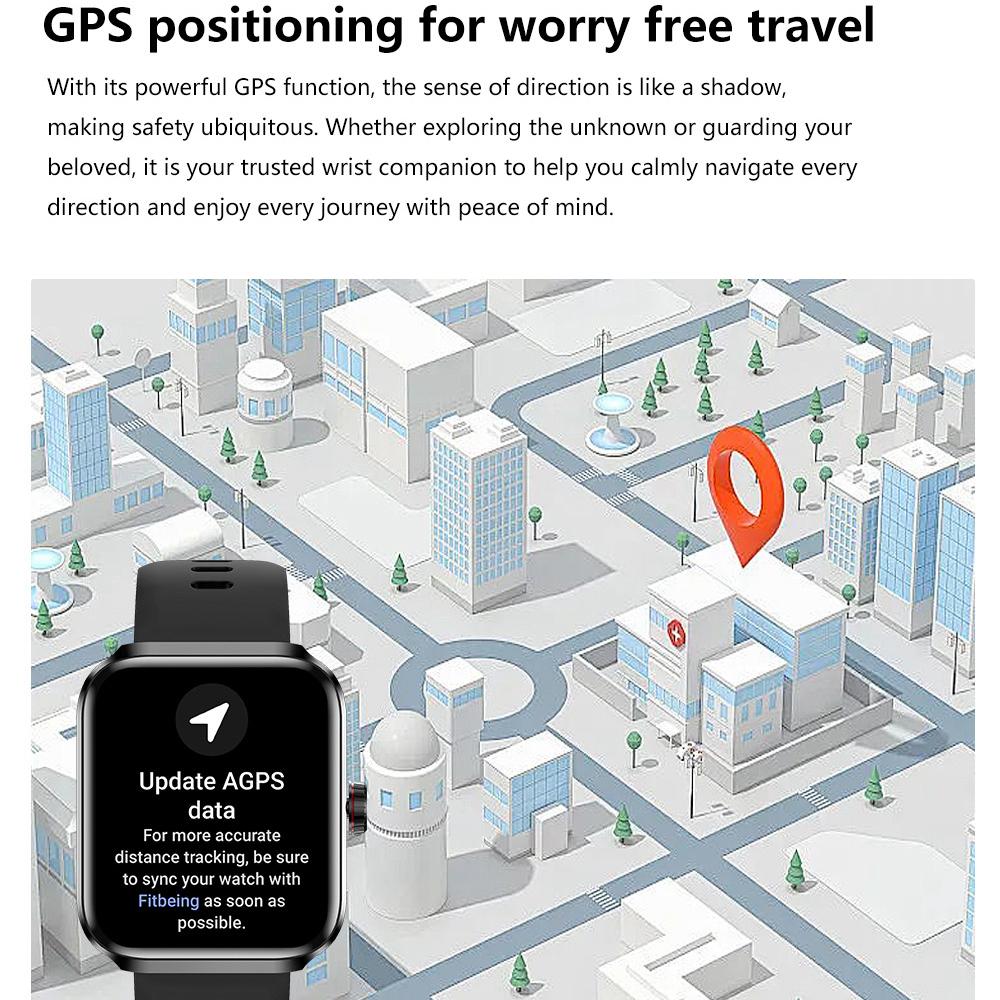 Outdoor Sport Fitness Tracker Smart Watch 1.78"  Screen Blue Tooth Call SOS Men Women Heart Rate GPS Waterproof Smartwatch