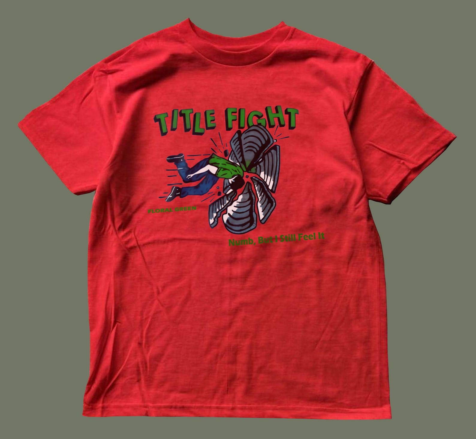 Title Fight Red Tee,unisex,graphic tee 3XL