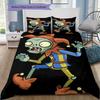 Plants Vs Zombies Jester Zombie Cartoon Print 3 Pieces Duvet Cover Set Game Anime Bedding Bedroom Decor Without Pillow Core Comforter
