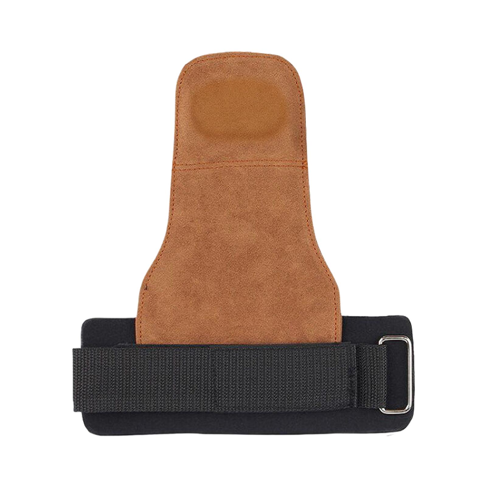 

Leather Lifting Straps for Deadlifts Pull Ups Workout Gloves with Wrist Support Padded Grip Strength Training for Men Women коричневий