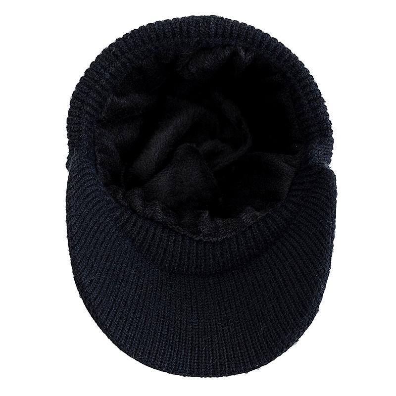 New Style Fashion Winter Hat Fur Lined Beanie Warm Brim Cap Stylish Hats For Men Outdoor Thicken Ski Sports Knitted Warm Hat