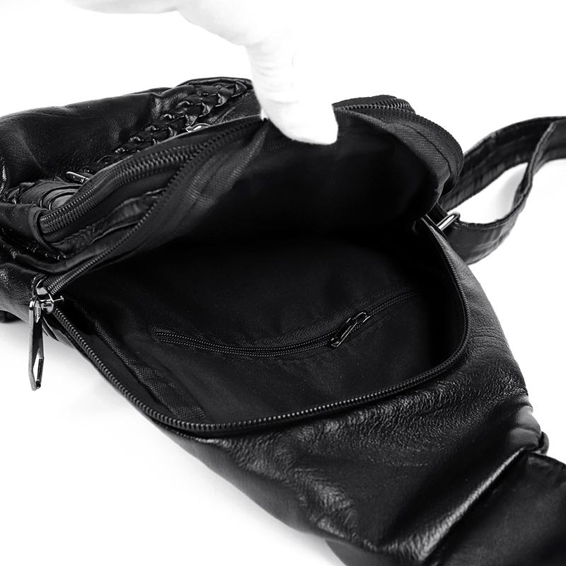 Chest Bag Women's Soft Leather Shoulder Bag Vintage Crossbody Bag