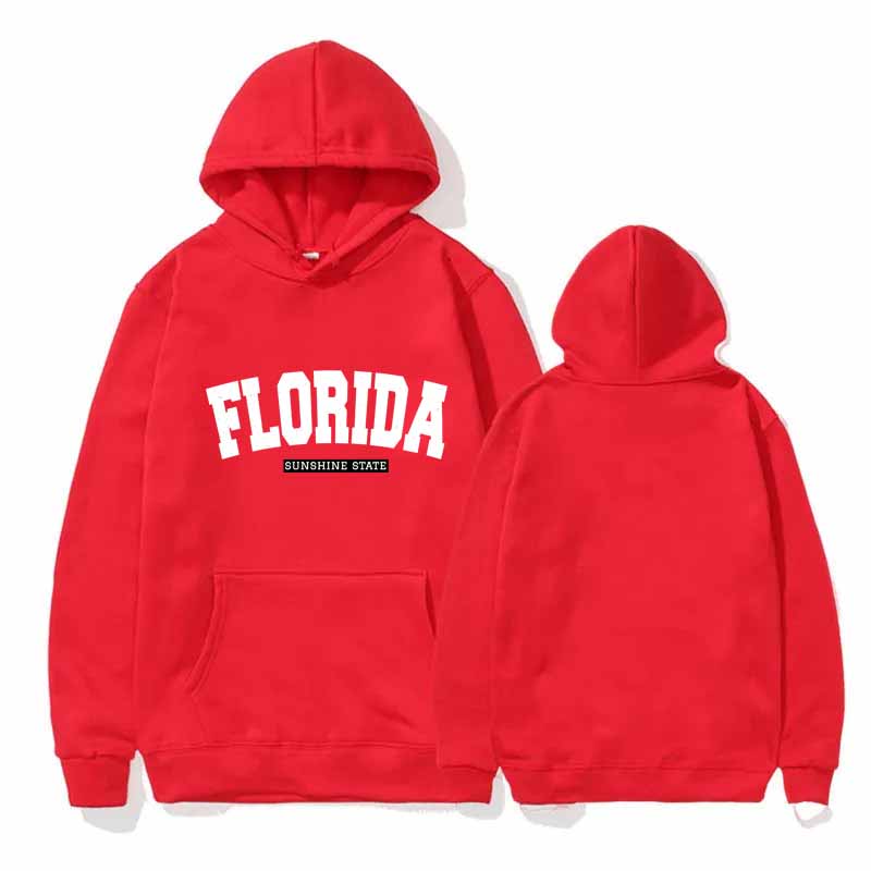 Florida Print Hoodie Herren und Damen Langarm Fleece Sweatshirt Winter Loose Top Jogging Sport Hoodies Pullover Shirts