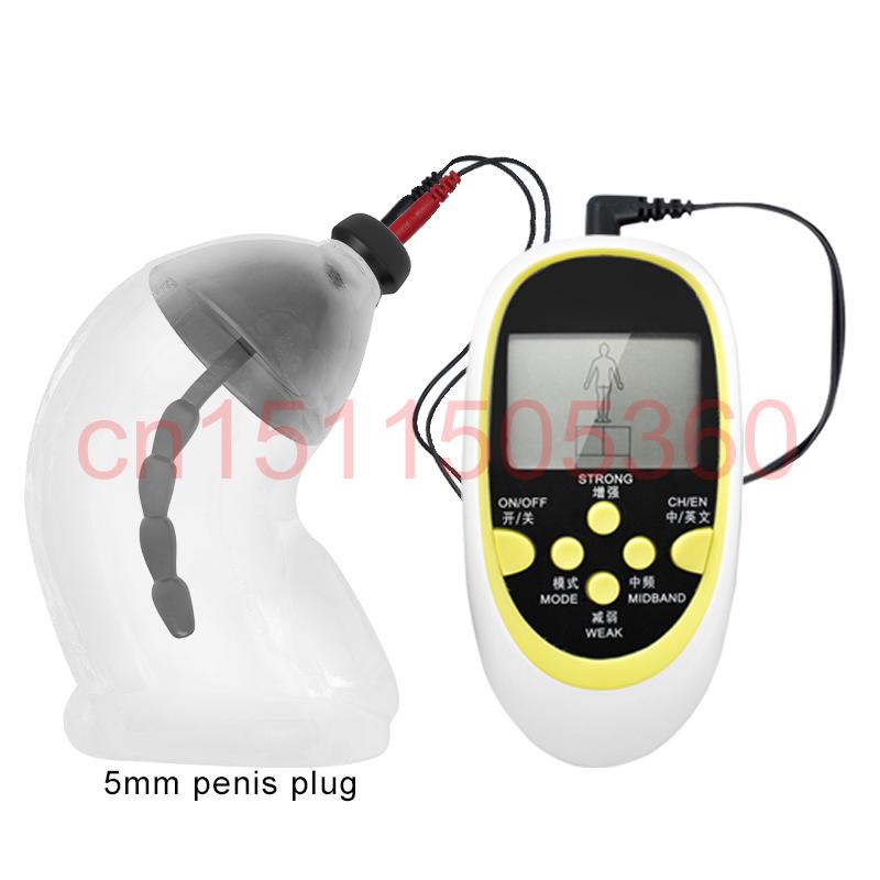 Taser Electric Shock Male Chastity Cage With Urethral Sounding Electro Stimulation Sex Toys Estim Penis Ring/Plug Ball Stretcher