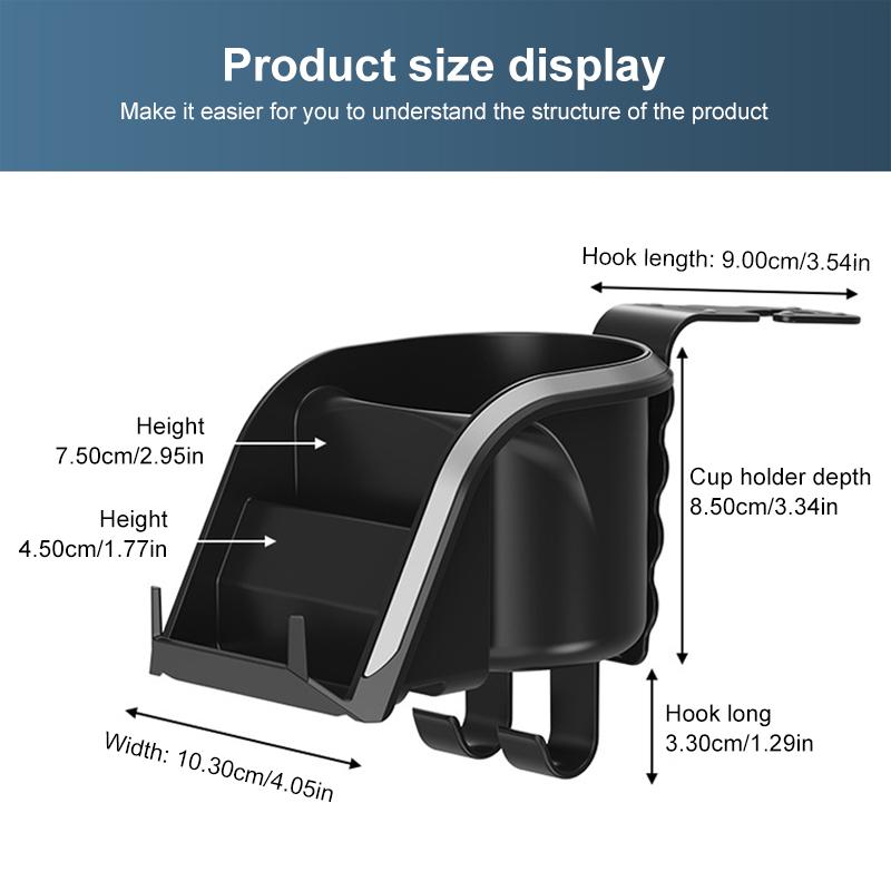 SEAMETAL Car Seat Headrest Cup Holder Hook Auto Seat Back Hanging Hook Phone Holder Multi-functional Drink Holder Storage Hanger